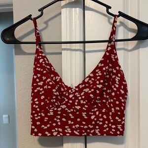 Red Floral Women's Top